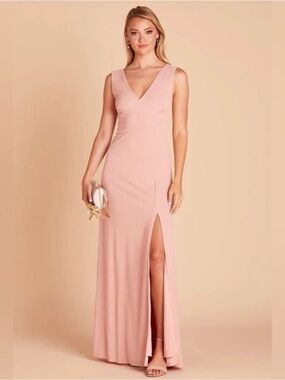 Birdy Grey Dusty Rose V-Neck Dress with Slit